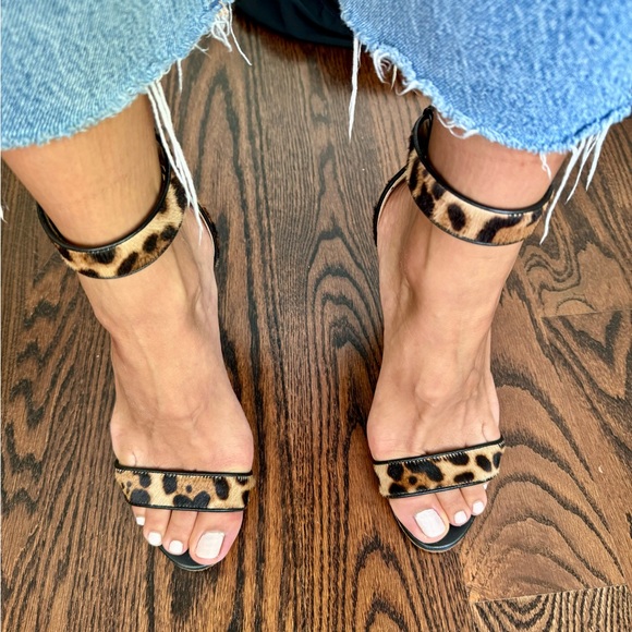J. Crew Collection Lanie Calf-Hair Leopard Stacked
Heel Sandals - Picture 3 of 9